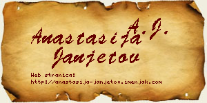 Anastasija Janjetov vizit kartica